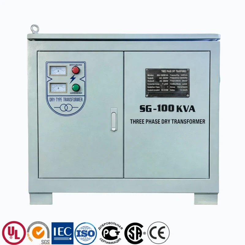 100 kVA industrial dry-type step-down isolation transformer, three phase 480V to 208Y/120V power transformer, China manufacturer supplier factory with global sales, PowerNex