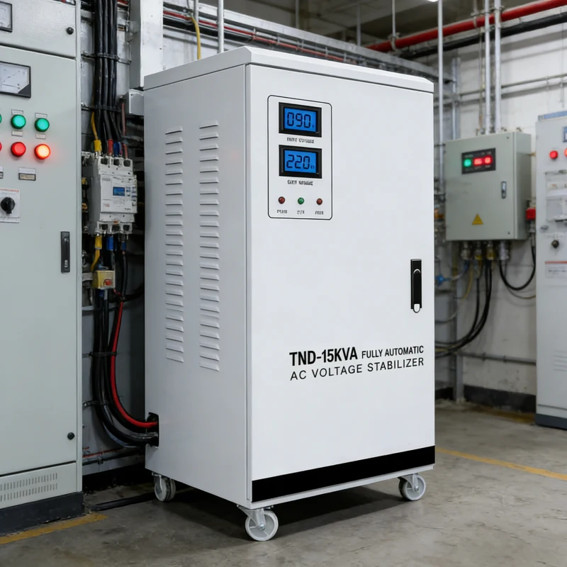 15 kVA TND series high-precision AVR AC voltage stabilizer with wide input and output voltage range, OEM ODM customizable industrial power regulator manufactured in China – PowerNex