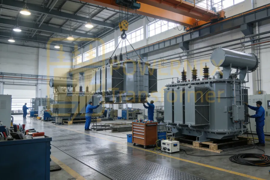 3000 kVA three phase oil-filled power transformer, 35 kV / 33 kV primary to 13.8 kV / 11 kV secondary, medium voltage industrial and utility distribution transformer, global supply by PowerNex
