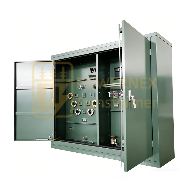 500 kVA 3-phase pad mounted distribution transformer, 13.8 kV to 480Y/277 V, ANSI standard utility-grade power transformer for global power distribution, manufactured by PowerNex