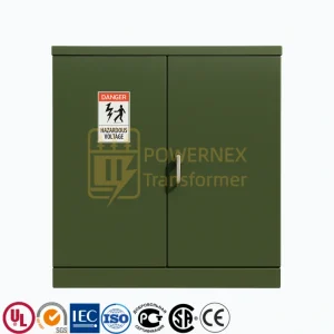 500 kVA three phase pad mounted distribution transformer, 13.8 kV 13.2 kV 12.47 kV primary to 480Y/277 V or 208Y/120 V secondary, ANSI utility-grade power transformer for global markets, manufactured by PowerNex