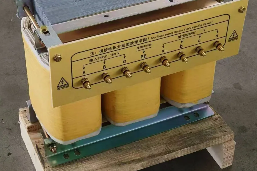 7.5 kVA industrial dry-type isolation transformer manufacturer, single phase and three phase isolation power transformer for 480V to 240V 220V power conversion, oil-free industrial isolation transformer, global sales China factory PowerNex