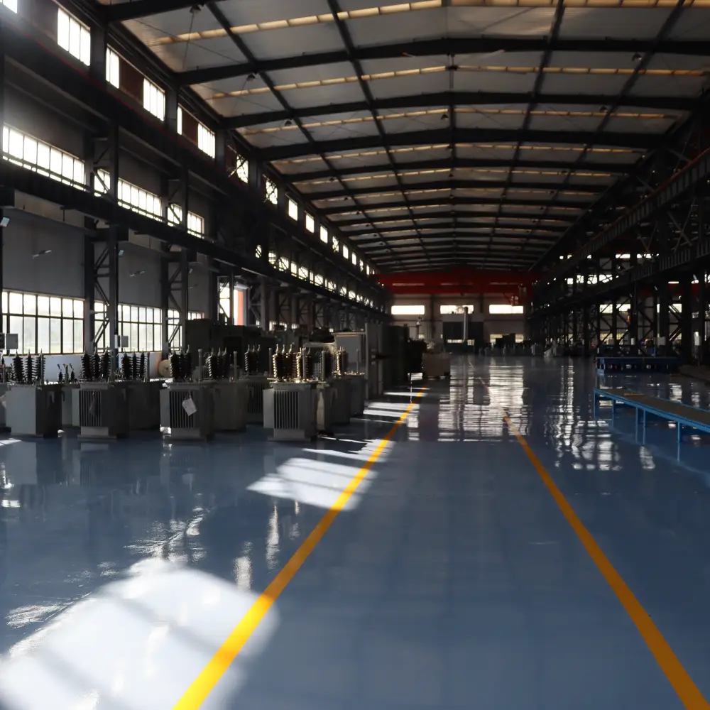 In-house manufacturing facility for power transformers, isolation transformers, voltage regulators, MCC panels, and VFD systems, covering 1 kVA to 5000 kVA, 110V to 35kV, single-phase and three-phase, 50Hz and 60Hz industrial power equipment under strict quality control.