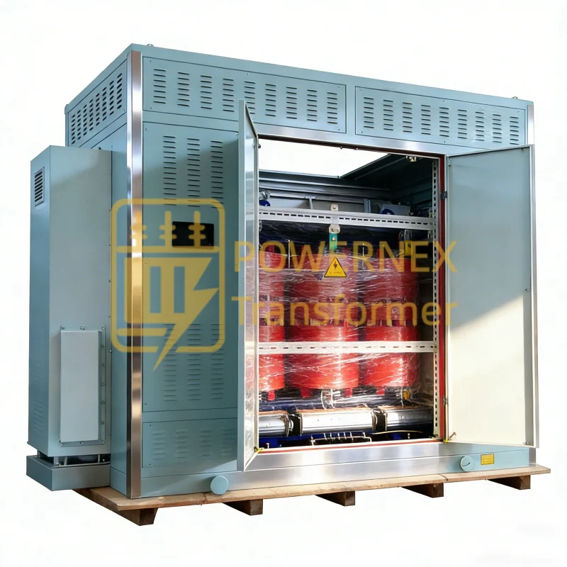 1000 kVA marine-grade three-phase shore power isolation transformer 6.6kV to 690V for shipboard electrical supply by PowerNex