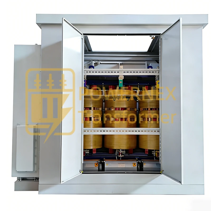 1000 kVA three-phase marine shore power step-down isolation transformer 6.6kV to 690V for ship-to-port power distribution by PowerNex