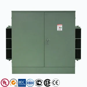 1500 kVA three phase pad mounted power transformer with 13.2kV 13.8kV 24.9kV 34.5kV primary and 480Y277V secondary for utility distribution in North and South America, China factory manufactured for global wholesale supply PowerNex