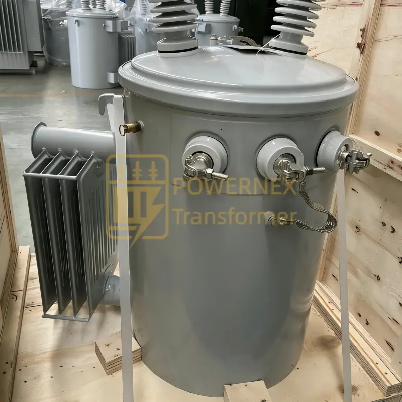 167 kVA 11kV pole mounted distribution transformer for overhead power lines, outdoor oil immersed type, utility application, global supply, PowerNex