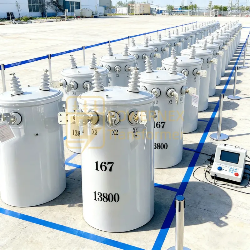167 kVA 11kV pole mounted outdoor overhead distribution transformer for utility power distribution, oil immersed type, PowerNex