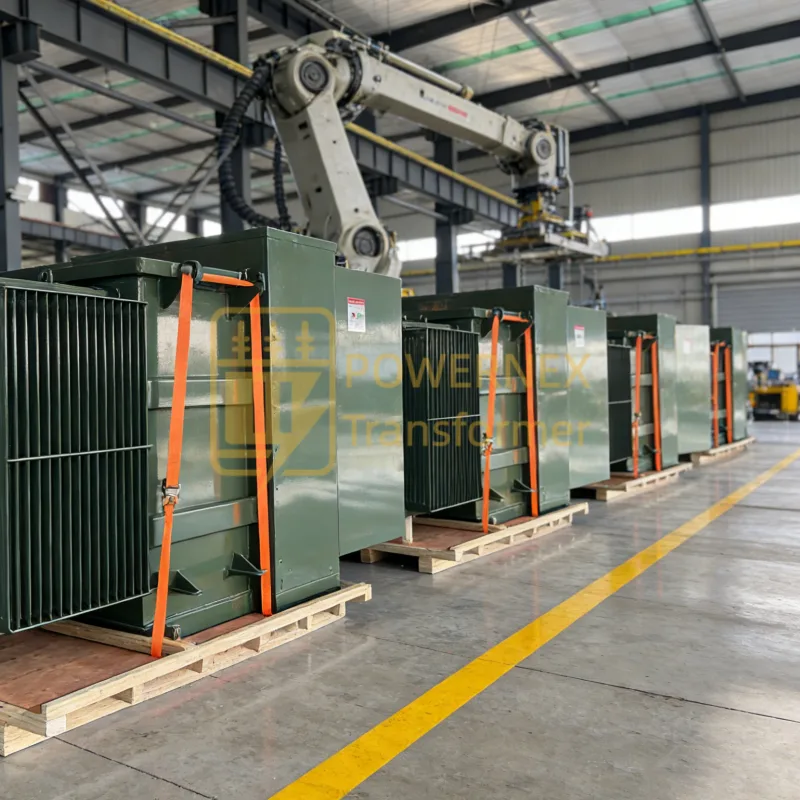 2000 kVA three-phase pad mounted power transformer for large utility and EPC projects, medium voltage 13.2kV 13.8kV 24.9kV 34.5kV to low voltage 480Y/277V, outdoor pad-mounted distribution transformer for North America, South America, Europe, Middle East and global power grids, China manufacturer PowerNex