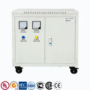 PowerNex 250 kVA three-phase industrial isolation transformer for factory and heavy equipment power systems, supporting 380–415V and 220–240V voltage ranges with certified dry-type design and global B2B supply.