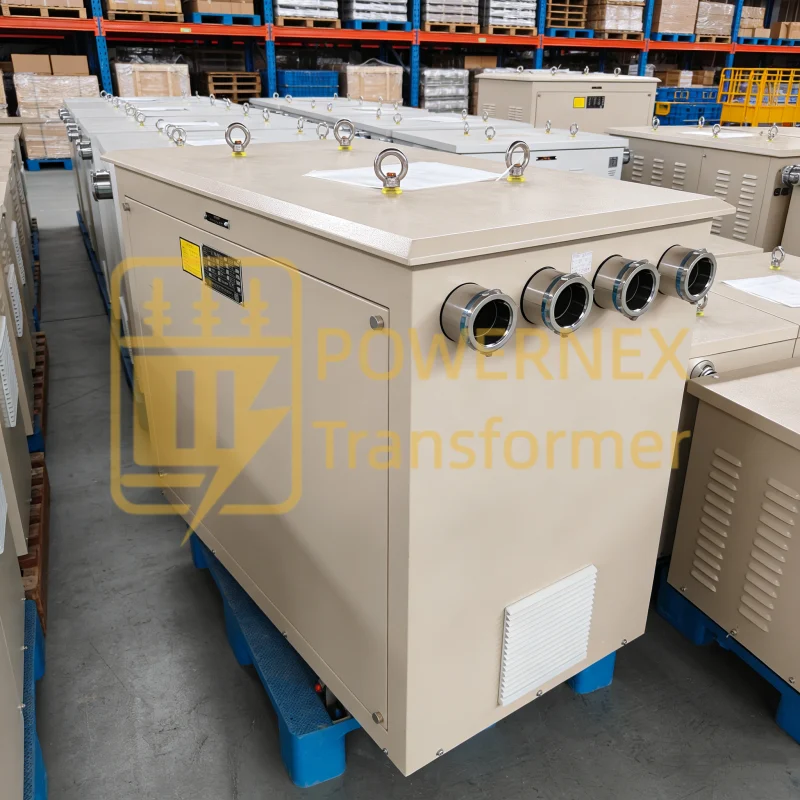 300kVA waterproof dry-type marine power transformer for shipboard applications, factory wholesale supplier with global certifications, supporting 380V to 690V, customizable capacities 30kVA–500kVA, OEM/ODM options – PowerNex