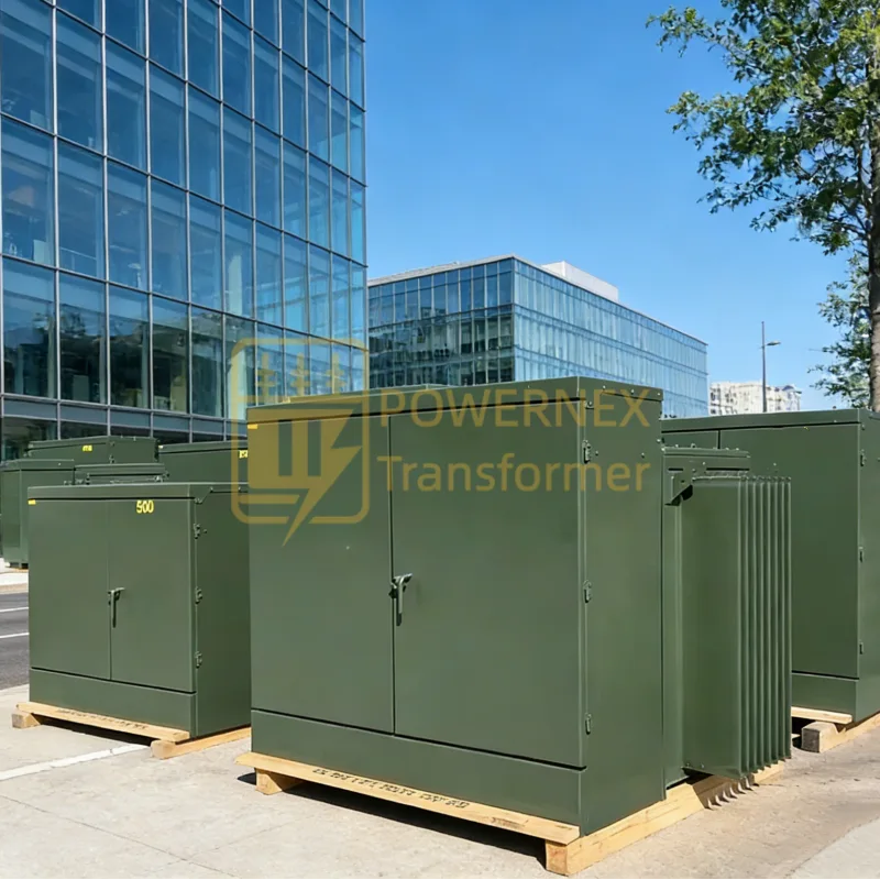 ANSI rated 1000 kVA pad mounted transformer with 13.2kV–34.5kV primary and 480V secondary for utility and industrial power distribution, manufactured by China factory