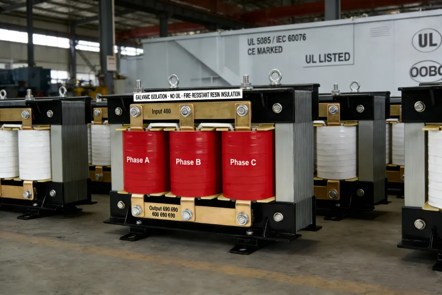 China power transformer factory manufacturing dry type isolation transformers for industrial applications, compatible with international voltage standards and customizable kVA capacities for global power systems