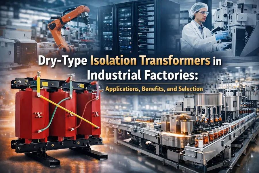 Dry-type isolation transformers used in industrial factories to improve electrical safety, power quality, and equipment protection, supporting global voltage standards and custom kVA ratings for commercial and industrial power systems worldwide