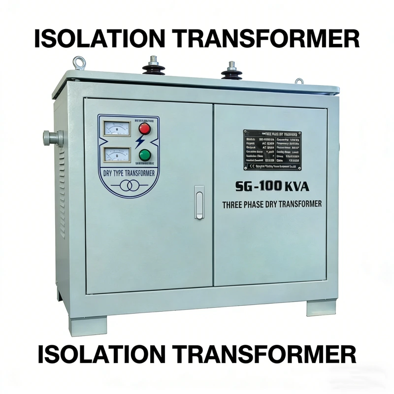 Factory-manufactured 100 kVA dry-type isolation transformer designed for industrial power systems, providing electrical safety, noise reduction, and reliable galvanic isolation for industrial applications