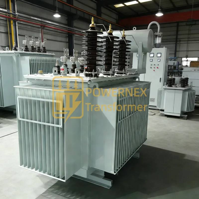 Oil filled utility distribution transformer with 13.8 kV, 13.2 kV, and 12.47 kV primary voltage, factory manufactured for North American and global utility grids, three phase oil immersed design with customized secondary voltages and international certifications – PowerNex
